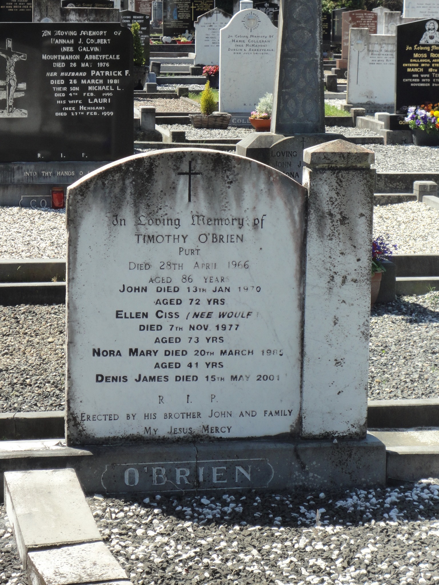 o'brien headstone